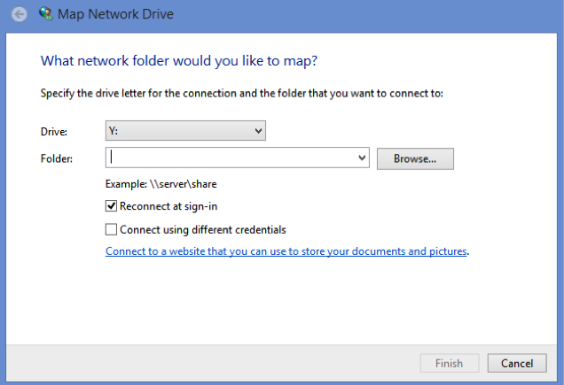 Picture of Windows drive selection dialog